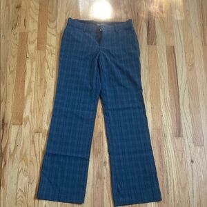 Lee Blue Plaid Trousers Classic Tailored Design